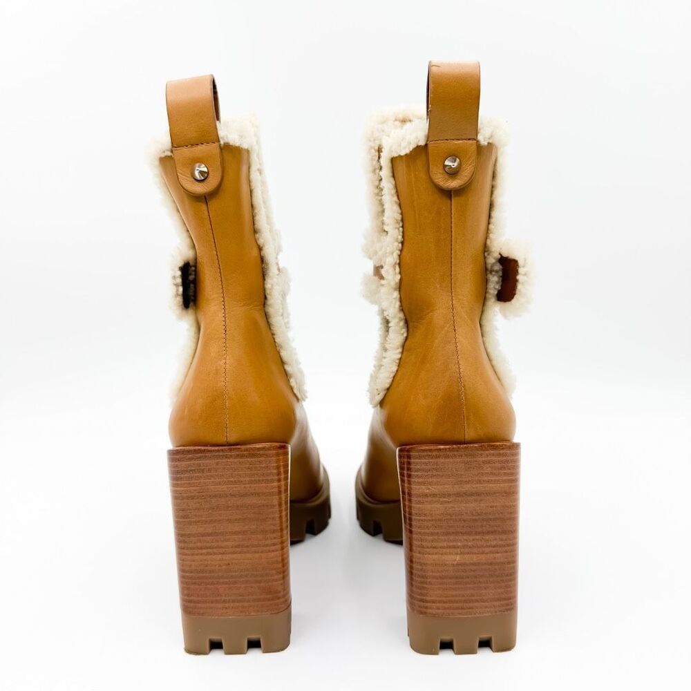Christian Louboutin Chelsea Lug 100 Shearling High Heel Pull On Boots 37.5 - Picture 6 of 11